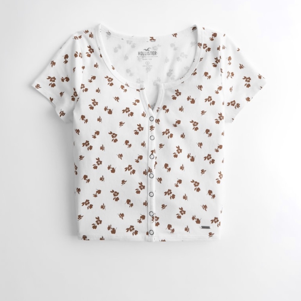 Hollister Button Up baby tee size small